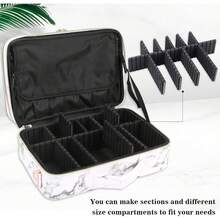 Estuche de maquillaje de viaje, Mármol Blanco, M, Bolsa de maquillaje portátil de viaje - negro claro - Ver 11