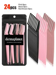 30pcs. Eyebrow Trimmer Set, Eyebrow Trimmer, Long Handled Eyebrow Trimmer, Beauty Tool, Used For Eyebrow Trimming, Razor, Precision Exfoliating Tool Eyebrow Trimmer, Facial Razor Blade, Eyebrow Trimmer Blade And Razor With Protective Cover, Used For Removing Facial And Body Hair, Suitable For Travel, Suitable For Both Men And Women. 1/3/6/12/24pcs.