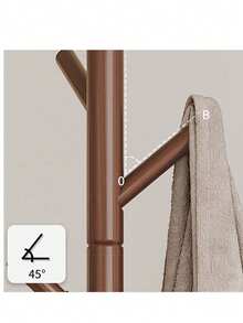 独立式衣架，卧室挂包架，木质衣帽架，简易衣架，室内挂衣架 - 咖啡棕 - 查看 5