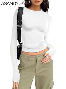 三件套女士简约时尚长袖打底衫，秋冬休闲春季 - 彩色 - 查看 6