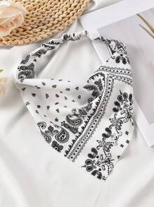 1件2025复古发带，均码，装饰布三角发带，弹力三角围巾发带，感恩节女士发饰，优雅发带 - 彩色 - 查看 15