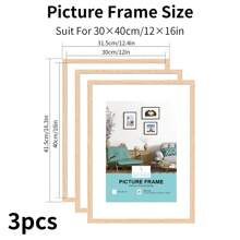 1/2/3/4pcs Wooden Photo Frame, Oak Picture Frames , White, Black Wooden Frame For Amazing Gift&Wall Art Decor, For Home, Living Room, Office Tabletop Frame And Wall Frame, Beautiful To Display Your Framliy Painting Art, Travel Photo, Graduation Photo Frame, Wedding Photo Frame Ideal Gift, A3/A4/30X40cm