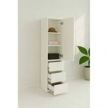 Elise Modular Wood Closet System With Mirror In White