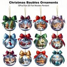 12pcs 2D Bohemian Acrylic Christmas Decorations Set - 2D Holiday Tree, Home & Window Decor - Suitable For Party & Gift, Collectible, Architecture & Accessories, Rustic Style Decor, Durable Construction, Hanging Ornaments, Party Planners, Gift Buyers Home Decor Room Decor