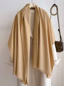 FADZOYLE 1件装女士优雅纯色围巾羊绒披肩头巾，四季皆宜，秋冬季保暖，短流苏加长款，简约优雅，多功能颈部围巾，适合办公室、户外、日常使用，可作礼物、晚宴、婚礼配饰，也可作为礼服搭配。 - 彩色 - 查看 19