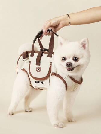 PETSIN Cute Dog Backpack - Portable, Breathable Traction Backpack With Adjustable Straps For Cats And Dogs, Crossbody Or Shoulder Carry, Pet Supplies | Stylish Dog Gear