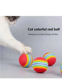 3-10pcs/Set Rainbow Balls, Rainbow Balls, Cat Toy Balls, Foam Balls, Pet Toy Balls, Small Dog Supplies