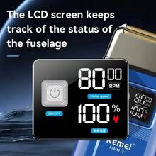 Afeitadora eléctrica recargable Kemei KM-1112 para hombres, 2 en 1, IPX5 impermeable, máquina de afeitar flotante con carga USB - Azul - Ver 8