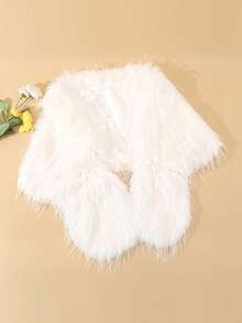 Fashionable New Faux Fur Soft & Fluffy Outdoor Casual Warm Women Shawl, Autumn/Winter - Long White Beard - View 11