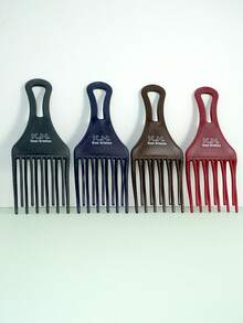 1 Stück Afro Haarkamm für Frauen & Männer, Afro Kamm zum Anheben der Haare, Kamm mit breiten Zähnen für Locken Haarstyling, Entwirrungs- und Hebekamm, Afro Haarstyling Kämme, Entwirrungs-Perücken-/Zopf-Haarstyling Kamm für Männer, Doppelfaust Haar Hebkämme, glatter stabiler Kamm mit breiten Zähnen zum Entwirren & Stylen - Verschiedenfarbig - Übersicht 3