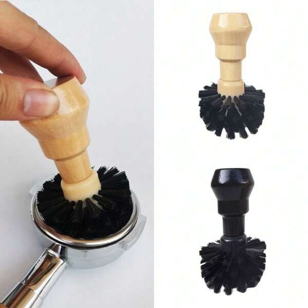 PP Espresso Siebträger Reinigungsbürste für 51/54/58mm Kaffeepulver Schüssel mit Holzgriff, Reinigungswerkzeuge Kaffeefilter Bürste, Café Zubehör
