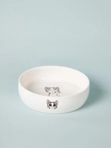 PETSIN Ceramic Cat Bowl, Large Capacity Pet Bowl For Cat Food, Kitten Bowl, Water Dish, Non-Slip Round Dog Feeder - White - View 4