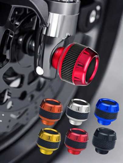 2个铝合金摩托车前叉保护器 - 碳纤维纹理，减震设计 - 轻便耐用，适用于摩托车、电动自行车、踏板车和全地形车（颜色可选 - 增强保护性，时尚摩托车配件）