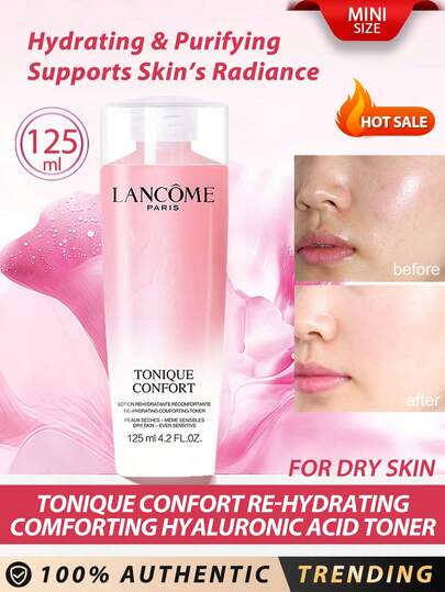 Lancôme [迷你尺寸] 舒緩保濕玻尿酸化妝水 125ml / 適合乾性與敏感肌膚 / 保濕與淨化 / 這款輕盈化妝水含有玻尿酸，僅需 30 分鐘即可提供顯著的保濕效果