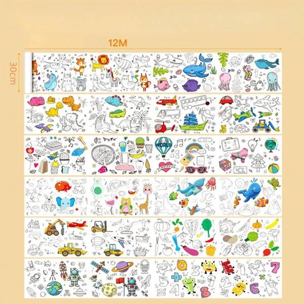 Rollo de pintura de graffiti, colorear, pintar, páginas para colorear, papel de dibujo grande, lienzo para colorear, libro de pintura