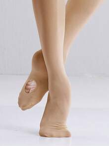 [60D 芭蕾紧身裤] 60D 可变换芭蕾破洞瑜伽紧身裤，女款，弹力破洞舞蹈裤，舞蹈长袜 1 双 - 彩色 - 查看 8