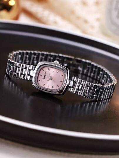 LI Piece Square Dial Watch, Vintage, Elegante Studded Numerals Inlay ation, Stainless Steel Detachable Strap Perfect Everyday Wear, Birthday s, Parties, Holiday Gatherings, As The Ideal Yourself Or Friends view 2