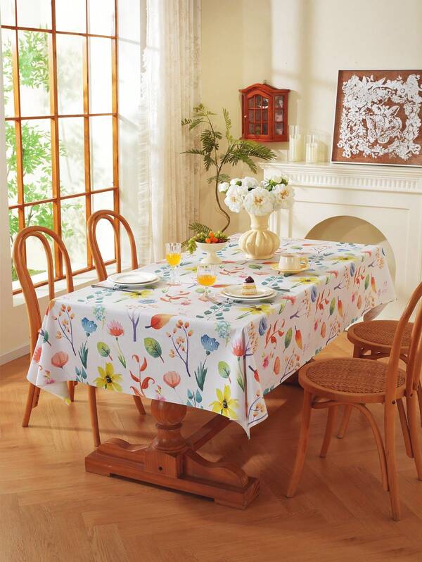 Rectangle PVC Waterproof Lemon Tablecloth, Spring Summer Tablecloth Stain-Resistant Wipeable Wrinkle-Free Table Cover For Indoor/Outdoor, Picnic, BBQ, Dining, Party