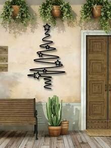 1pc Multi-Functional Metal Christmas Tree Wall Art - All-Season Indoor/Outdoor Decor For Christmas, Halloween, Easter & Thanksgiving Celebrations - Multicolor - View 5
