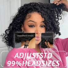 Water Wave Half Wig Brazilian Human Hair 3 In 1 Seamless Flip Over Water Curly Half Wigs Human Hair Glueless Wear And Go Beginner Friendly 150% Density - Natural Black - View 6