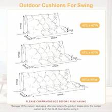 Porch Swing Cushion With Backrest Waterproof Bench Cushion For Outdoor Furniture 23 Seater Replacement Thickened Swing Cushion With Ties Patio Outdoor Backyard And Garden Cream 60x40in - 奶油 - 查看 5