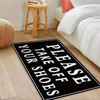 1pc Multi-Purpose Washable Non-Slip Mat - "Please Remove Shoes" Doormat For Game Room, Laundry Room, Bathroom, Kitchen, Bedroom