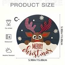 4 Stücke Weihnachtsstil Holzbrett Gemälde - rund, geeignet für Heimdekoration und Zusammenkünfte - perfekte Geschenkidee, Weihnachtsthemen Heimdekoration, ideal für Weihnachten - Holzschnitt-Malerei-Kreis - Übersicht 10