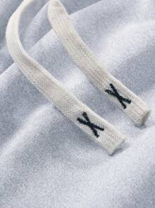 男士春秋季薄款个性化23号印花连帽衫和裤子套装，时尚休闲男装，带口袋，抽绳腰带裤子，适合作为送给丈夫或男友的礼物 - 淺灰色 - 查看 10