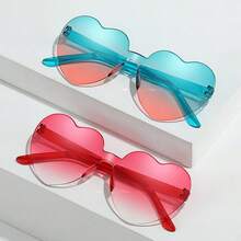 1/6/12/20 Pairs Heart Shaped Candy Color Rimless Fun Heart Party Glasses For Women Men Party Favors - Pink - View 6