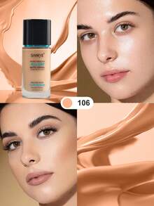 Saniye Base de Maquillaje Profesional 3 Tonos Claros Medianos y Oscuros Cobertura Perfecta para Todo Tipo de Piel Ligero y Duradero 24 Horas Sin Cuartearse u Oxidarse Ideal para Piel Mestiza Morena y Trigueña - 106 - Ver 1