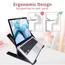 2026 New Adjustable Laptop Stand, 8-Level Ergonomic Height Adjustment, Compatible With 10-15.6 Inch Laptops And IPads, Made Of ABS Material. Essential For Office Desk, Effectively Relieves Neck Fatigue, Enhances Work Comfort, Ideal For Home, Office And Travel. Lightweight And Portable, Helps Create An Efficient And Comfortable Working Environment, Must-Have Office Accessory.