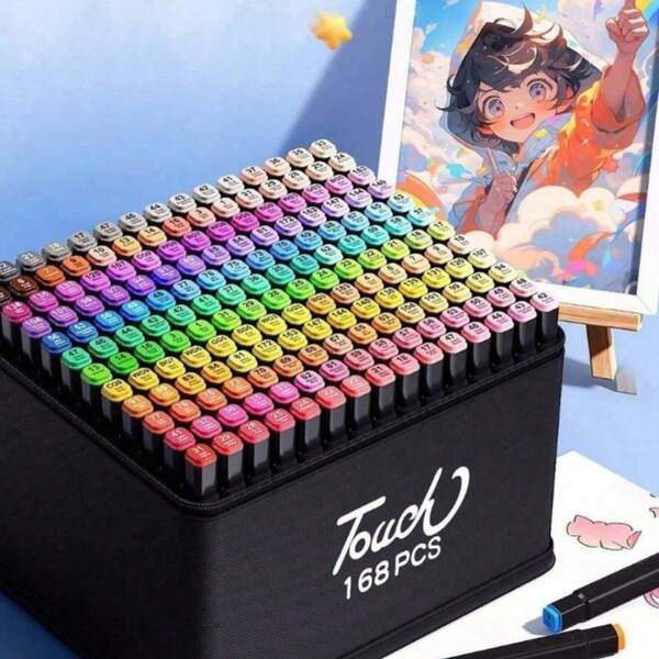 6/12/24/36/48/60/80 Cores Caneta Marcadora canetinhas coloridas Kit Com Ponta Dupla/marcador touch/caneta marker