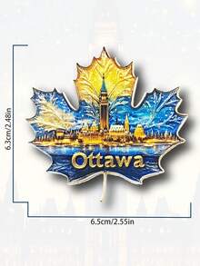 1pc Nam châm tủ lạnh Bắc Mỹ Canada, Quà lưu niệm sáng tạo Quốc hoa Canada Lá phong đỏ Phong cảnh Trang trí nhà - Nhiều màu - Xem 15