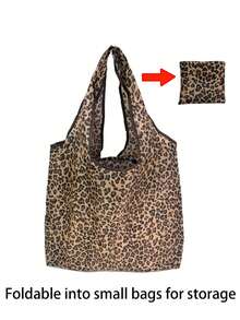 1pc Reusable Grocery Shopping Bag,Foldable Tote Bag With Handles,Large Capacity Shopper Bag,Foldable Tote Bag,Multi Functional Storage Bag,Shopping Bag, Folding Bags,Supermarket Shopping Bags,Creative Portable Printed Hand-Held Storage Bags,For Carrying Groceries, Shopping