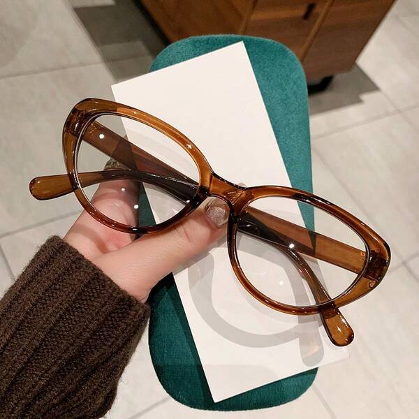 1pc Fashionable Plain Lens Casual PC (Polycarbonate) Unisex Glasses