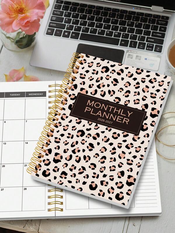 1pc 2026 Jan-2027 Dec A5(5.7" X 8") Weekly& Monthly Planner,Time Visualization,Daily Agenda Journal,Monthly Planner Academic Year Notebook,Improve Work Efficiency,School & Office Supplies