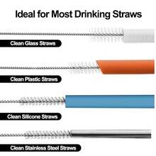 5件装304不锈钢吸管刷适用于杯子、水壶、管道、键盘、多用途清洁刷 - 白色 - 查看 7