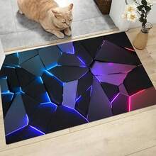 1pc Vibrant Geometric Pattern Doormat - Durable Polyester, Hand Wash Only - Suitable For Kitchen, Bedroom, Living Room, Bathroom And Patio Decor, Washable Area Rug