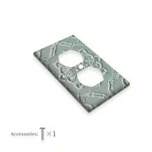 1pc Vintage Light Switch Cover Plate - Elegant Floral-Like Symmetry, Easy Installation Screwless Mounting, Compatible With 1-Gang Or 2-Gang Switches, No Wiring/Battery Needed - For Bedroom, Kitchen, Living Room - Decorative Outlet Plate In Sage Green & Beige, Decorative Light Switch Wall Plate Cover,, Kitchen Decor, Elegant Decor, Intricate Patterns - 單人複式 - 查看 5