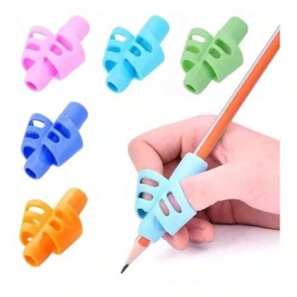 4 piezas Agarre de lápiz para niños, Soporte de bolígrafo, Ayuda para la postura de escritura, Entrenamiento para niños en edad preescolar, Niños pequeños y necesidades especiales (color aleatorio)