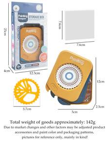 NEUSNEY Multi-Functional Protractor Drawing Set, Creative Painting Tools With Brush, Stickers, DIY Fun Drawing For Students & Kids, Halloween & Christmas Gift, Some Accessories Random