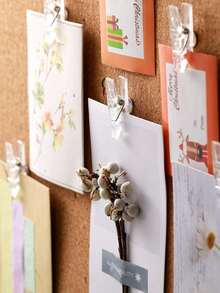 20pcs Creative Wooden Clips, Photo Clips, Cork Board Pins, Multipurpose Pins Suitable For Cork Board And Bulletin Board, Office And Classroom Decor - Multicolor - View 10