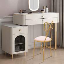 SENDERPICK Modern Pink Butterfly-Shaped Vanity Chair, Dining Chair, Makeup Chair, Butterfly Backrest Chair, 78cm Simple Metal Dressing Table Makeup Chair With Stool Velvet Chair - Màu Hồng baby - Xem 3
