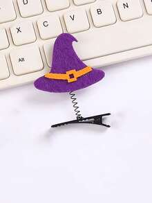 6 件万圣节发夹、南瓜、鬼、骷髅头饰、派对用品、节日装饰、小礼物、爪夹、发夹、发夹、发夹、发饰 - 彩色 - 查看 2