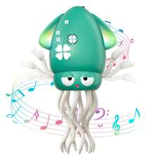 ODAPTO 电动跳舞章鱼玩具，音乐跳舞机器人，电动爬行章鱼玩具，带 LED 灯和音乐，灵活避开障碍物，同步声光，适合男孩和女孩的音乐玩具