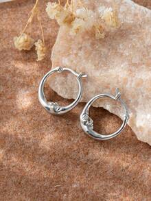 1 对时尚独特月亮形精致复古耳环，适合女士约会派对婚礼订婚珠宝配饰装饰情人节礼物、妈妈、母亲、母亲节、礼物 - 金黃色 - 查看 7