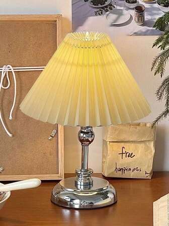 1盏优雅的USB供电台灯，白色/黑色花卉灯罩，现代复古高端北欧暖光，适用于客厅、卧室、书桌、床头柜