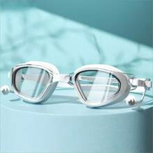 1 件装高清防水防雾男女通用游泳镜，中框设计，海滩必备品，海滩配件，泳池浮板 - 彩色 - 查看 9