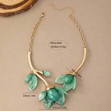 1pc Vintage Bohemian Exaggerated Metallic Magnolia Flower Resin Elegant Accessory, Suitable For Holidays, Birthdays, Dates, Balls, Parties, Vacations, Outings - Magnolia - View 3