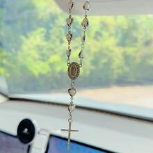 2025 Spring/ Summer New Mother'S Day Gift Women'S Bracelet Luxury And Elegant Style Classic Virgin Mary Cross Metal Pendant Baroque Imitation Pearl Decoration Love Bead Bracelet Fashionable And Unique Eye-Catching Accessories - 均碼 - 查看 4